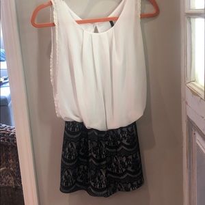 White and Black ROMPER